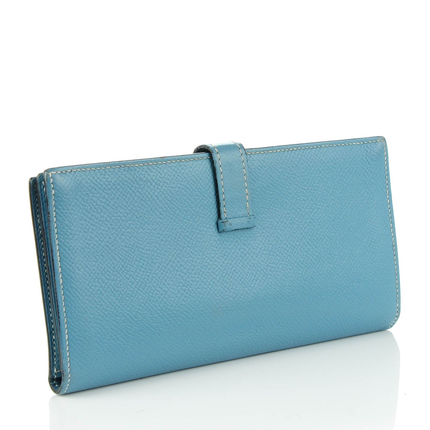 Hermes Epsom Bearn Wallet Blue Jean 3 of 8