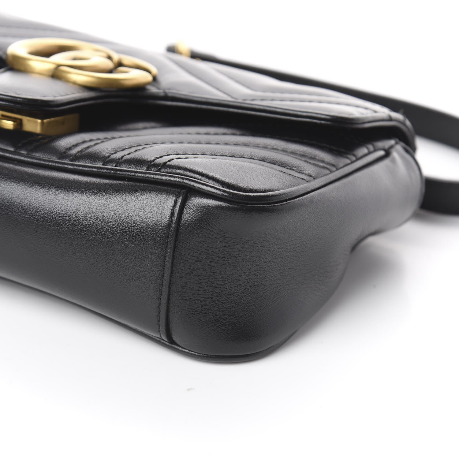 Gucci Calfskin Matelasse Mini GG Marmont Shoulder Bag Black 8 of 8