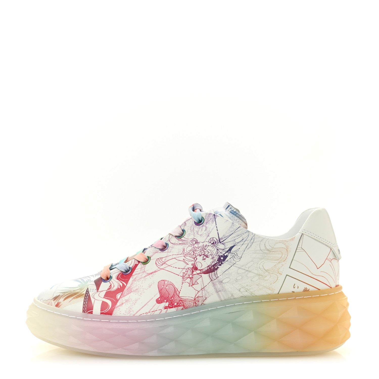Jimmy Choo x SAILOR MOON Nappa Womens Diamond Light Maxi Sneakers 39 Multicolor White 1 of 10