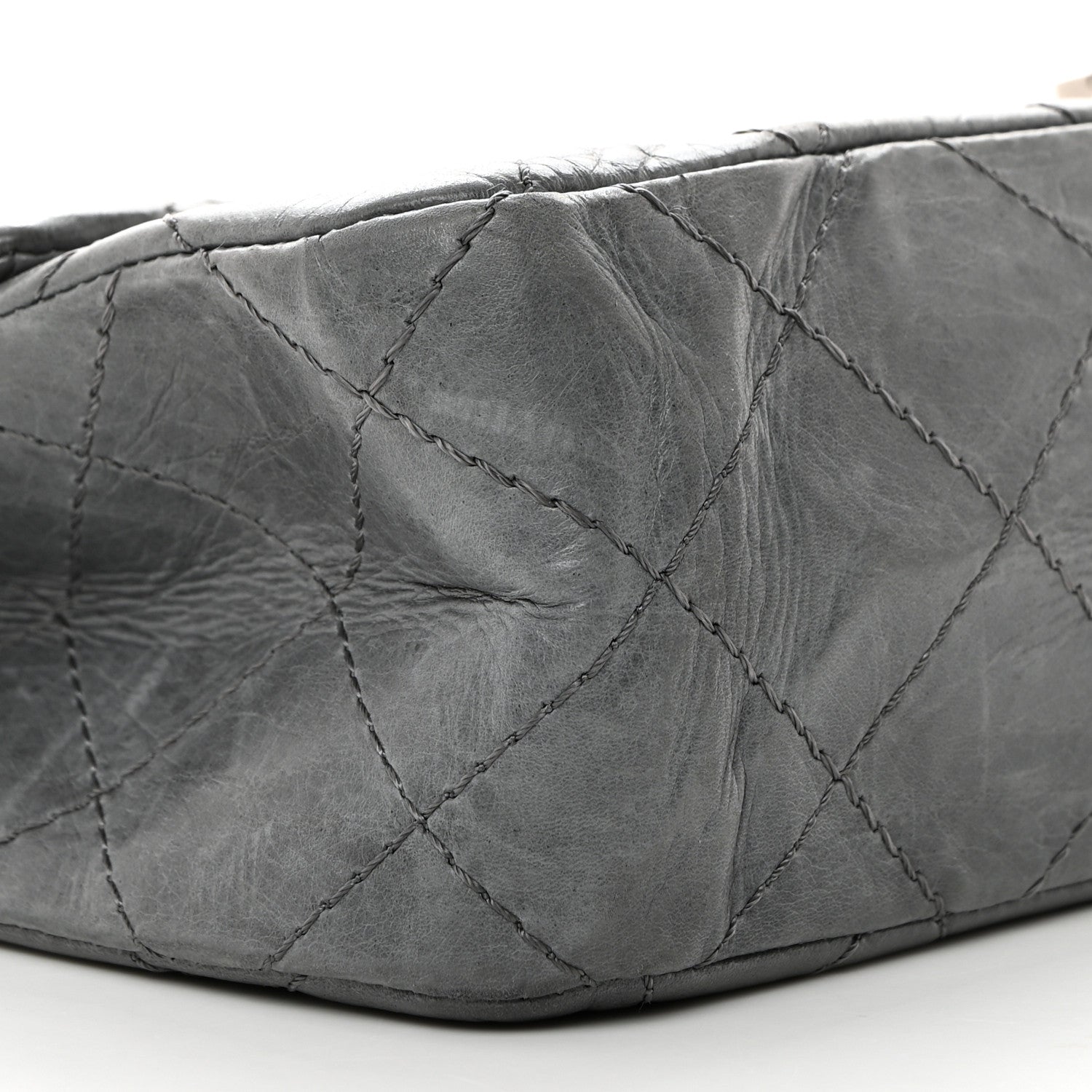 Chanel Aged Calfskin Quilted 50th Anniversary 2.55 Reissue 227 Flap Grey 10 of 11