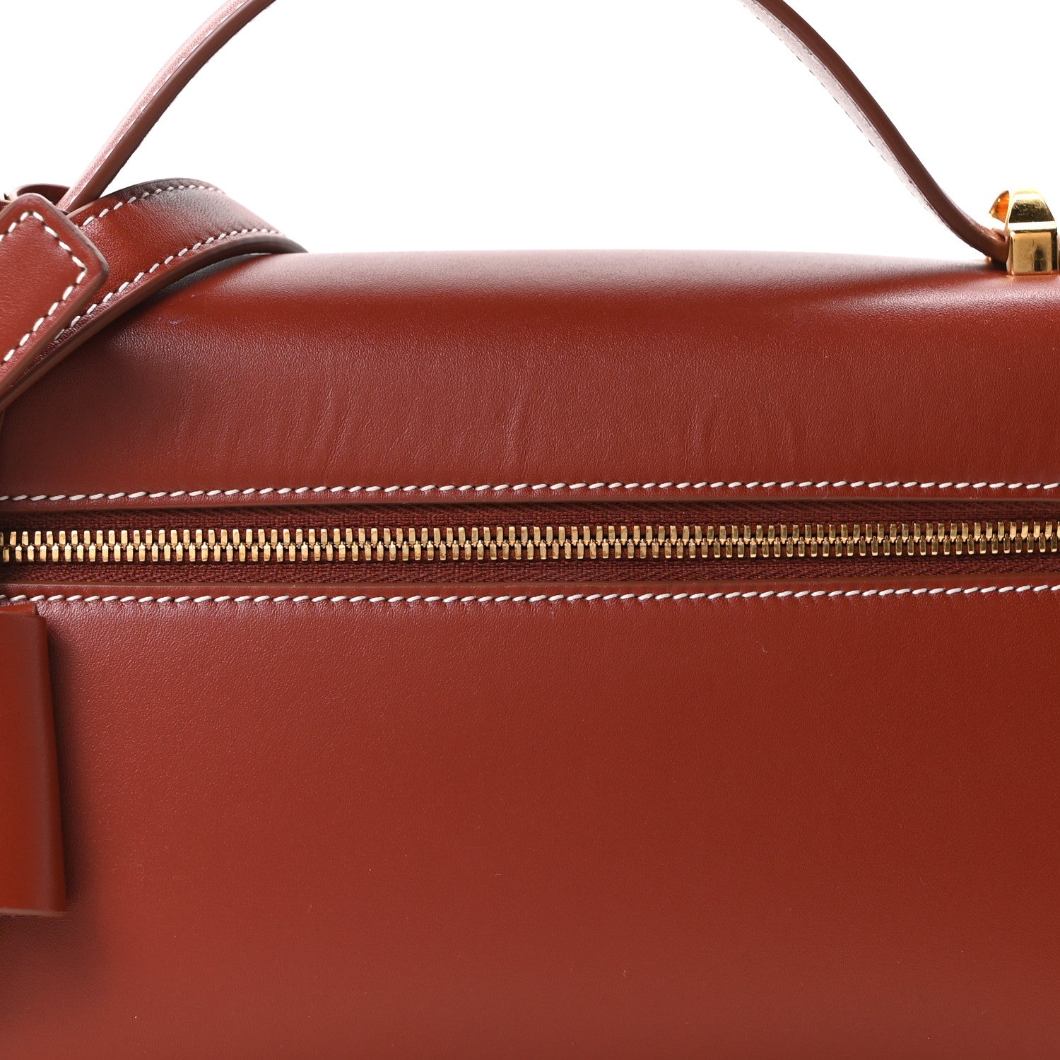 Loro Piana Saddle Calfskin L23 Extra Bag Deep Kummel Sun Gold 7 of 9