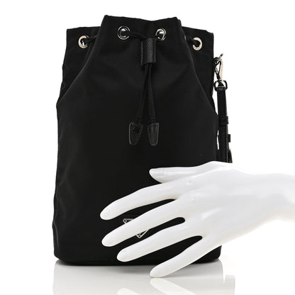 Prada Saffiano Tessuto Nylon Vela Bucket Wristlet Black 2 of 6