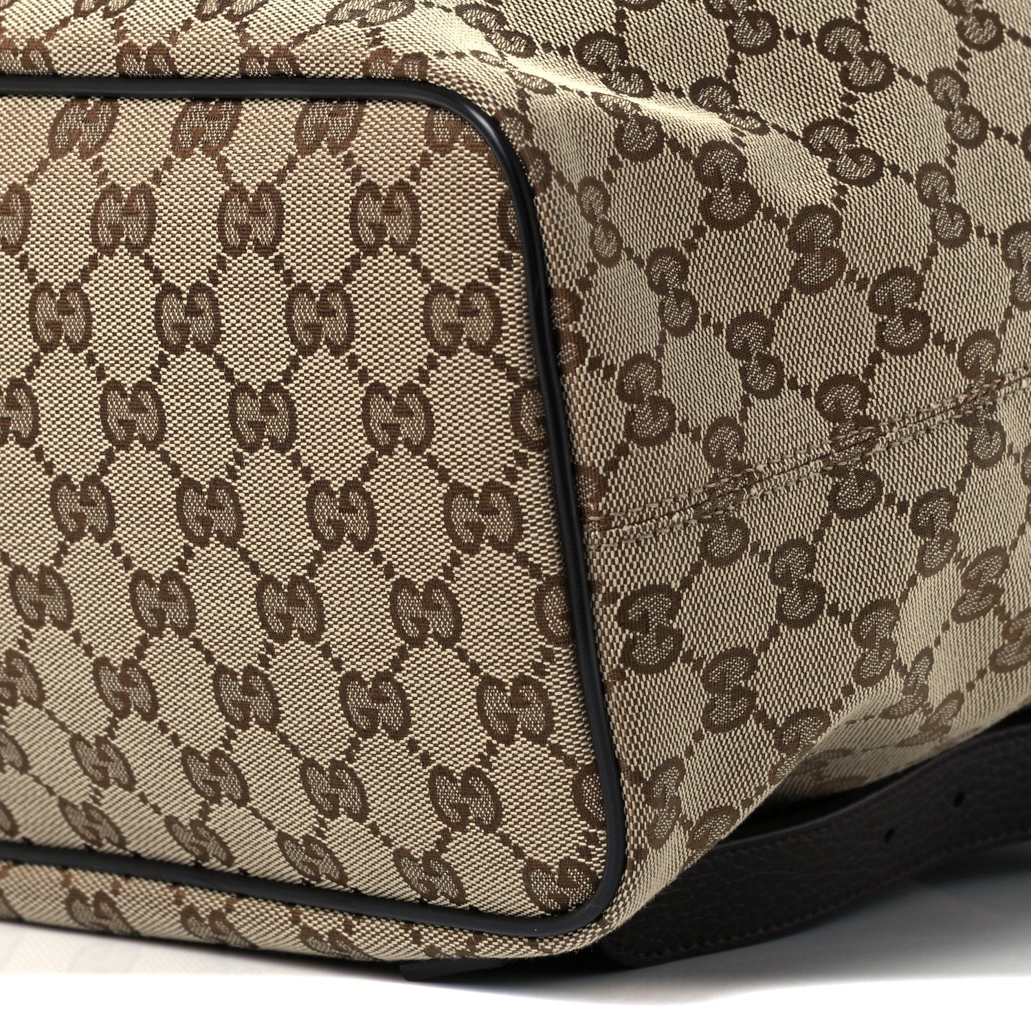 Gucci Monogram Dollar Calfskin O Drawstring Backpack Beige Ebony Testa di Moro Dark Chocolate 12 of 13