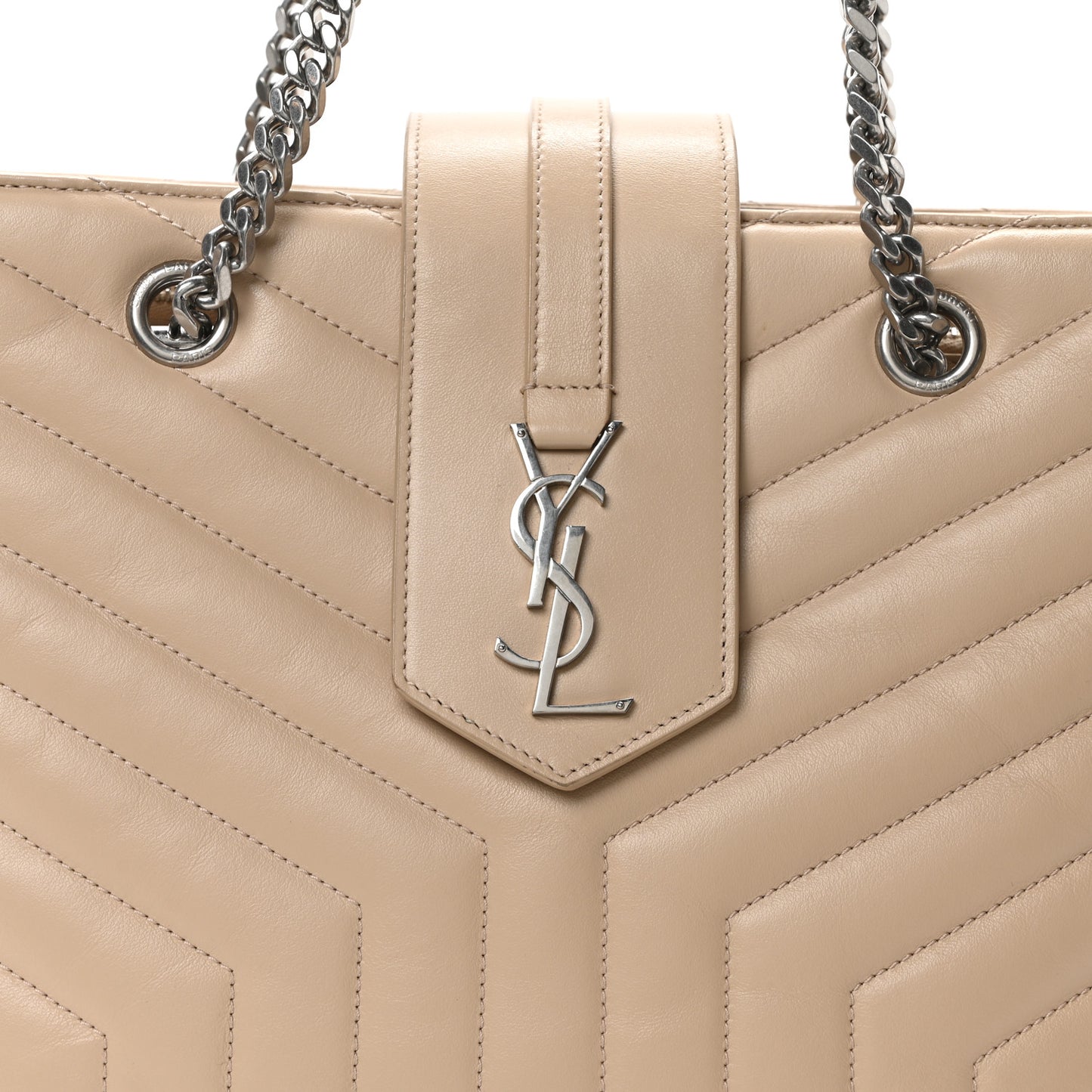 Calfskin Y Quilted Monogram Large Loulou Shopper Nude Powder