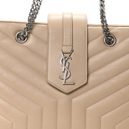 Saint Laurent Calfskin Y Quilted Monogram Large Loulou Shopper Nude Powder 8 of 10