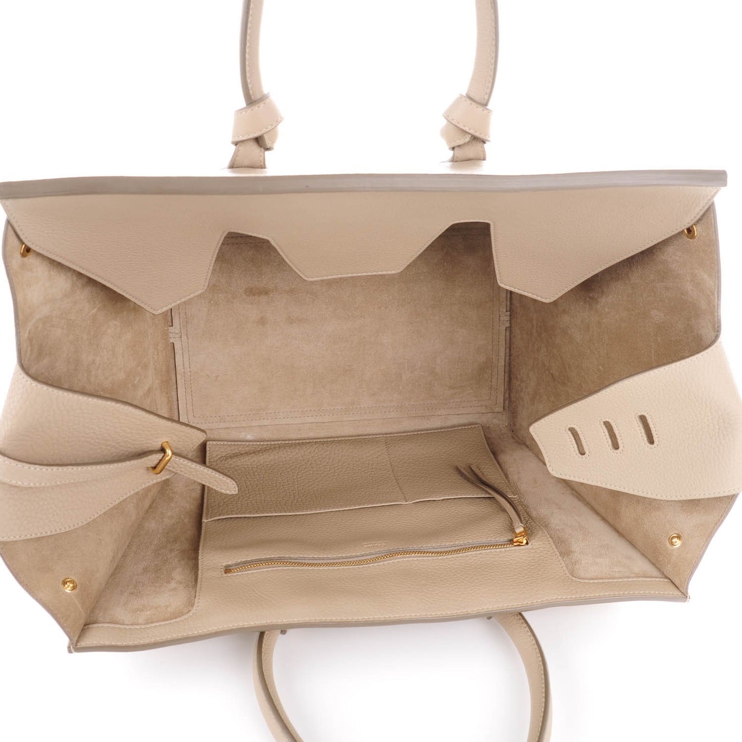 Crisped Calfskin Medium Tie Knot Tote Light Taupe