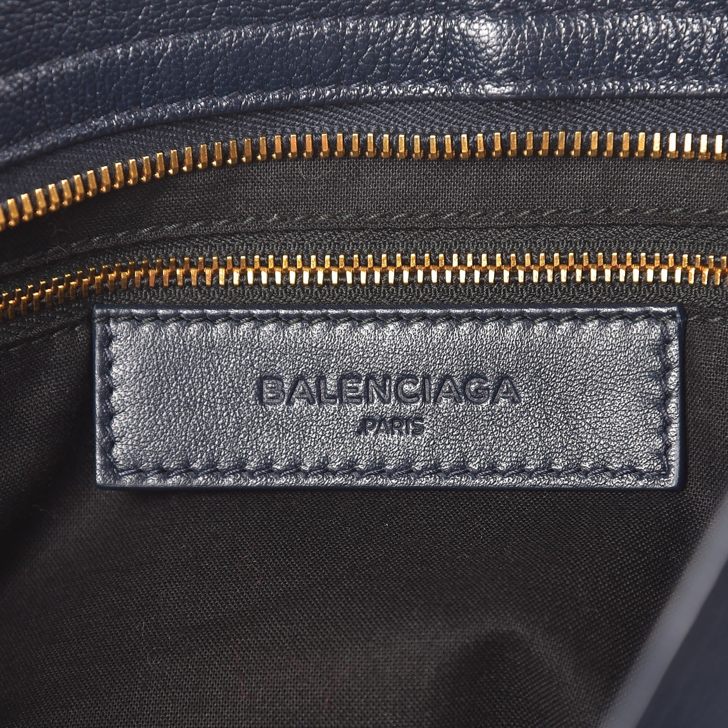Balenciaga Chevre Gold Metallic Edge Hardware City Bleu Nuit Dark Sea 6 of 7