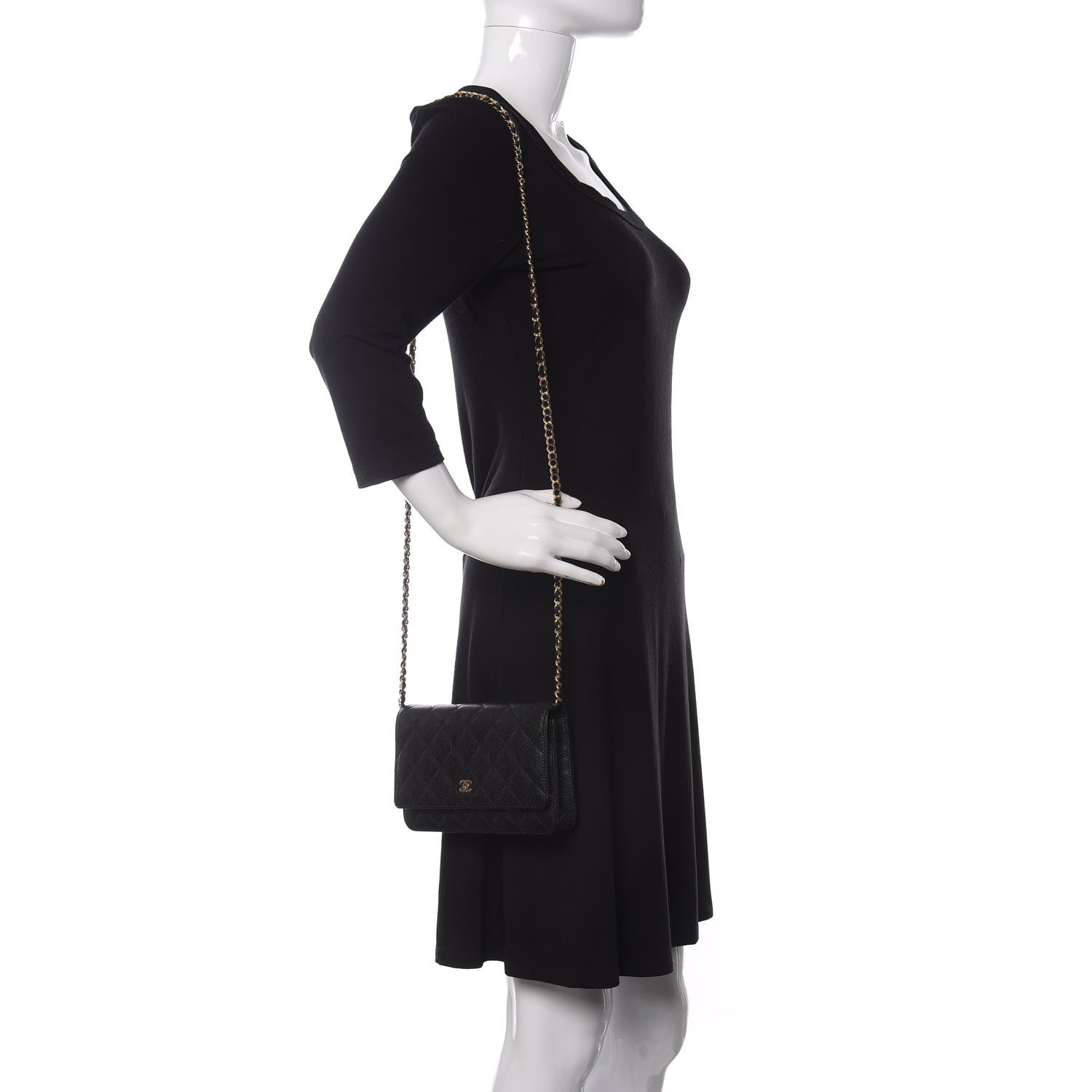 Chanel Caviar Quilted Wallet On Chain WOC Black 2 of 11
