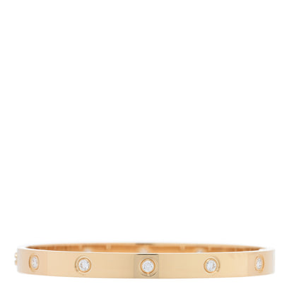 Cartier 18K Yellow Gold 10 Diamond LOVE Single Screw Bracelet 18 2 of 7