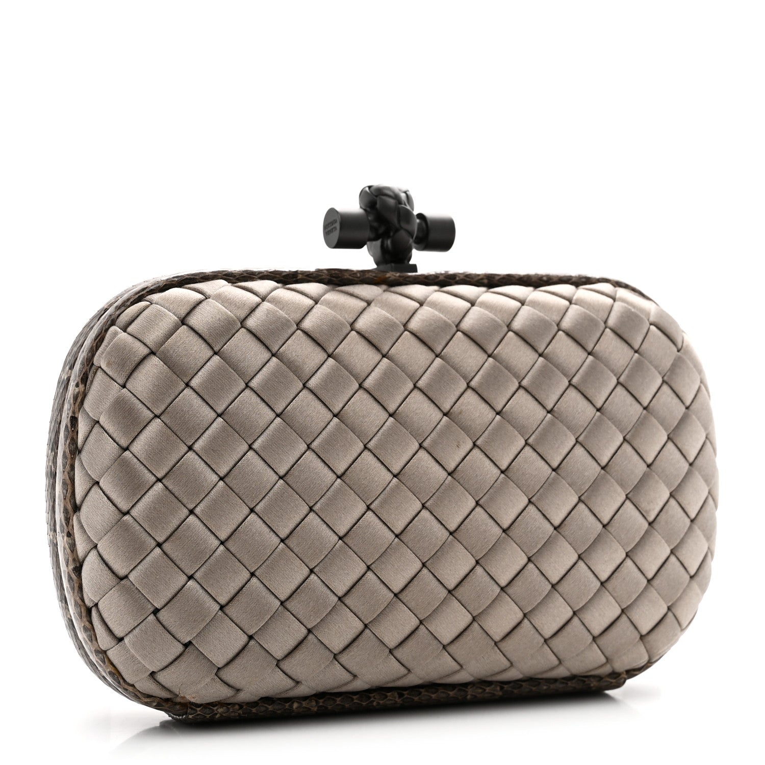 Bottega Veneta Satin Intreccio Impero Ayers Knot Taupe 3 of 6