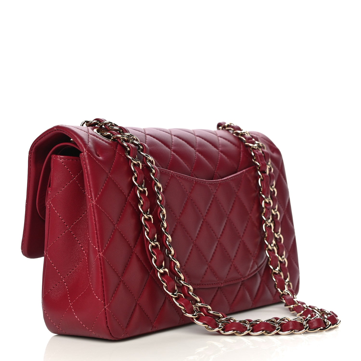 Chanel Lambskin Quilted Medium Double Flap Burgundy 3 of 13