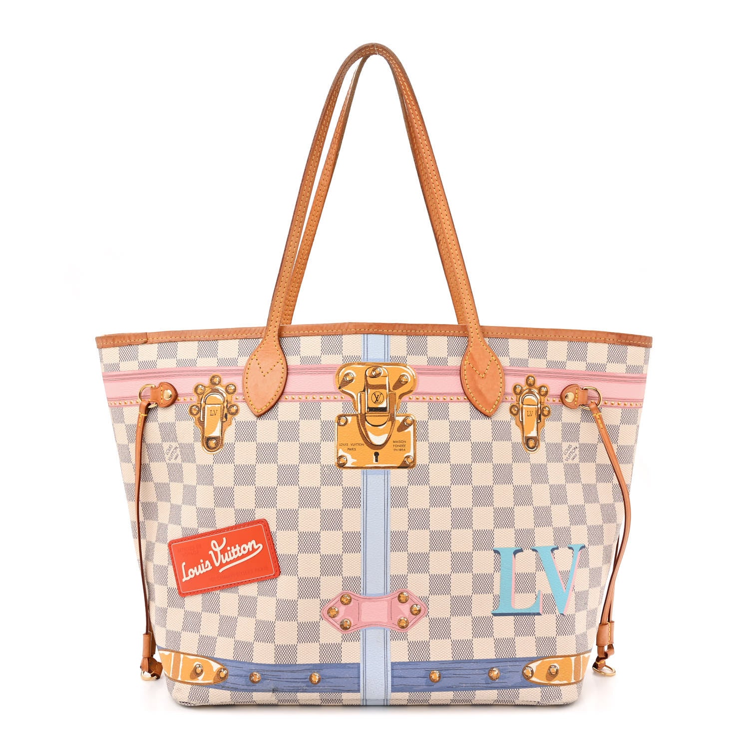 Louis Vuitton Damier Azur Summer Trunks Neo Neverfull MM 1 of 16
