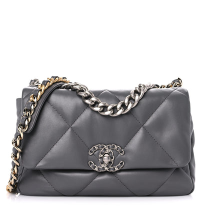 Chanel Lambskin Quilted Medium Chanel 19 Flap Dark Grey 1 of 9
