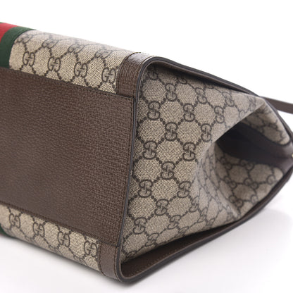 Gucci GG Supreme Monogram Web Medium Ophidia Tote Bag Brown 10 of 11