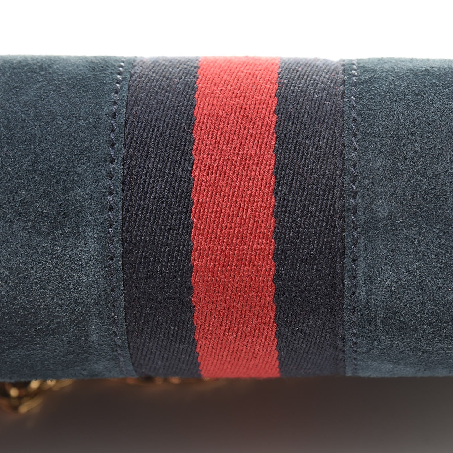 Gucci Suede Calfskin Web Small Ophidia Chain Shoulder Bag New Blue Romantic Cherry 11 of 12