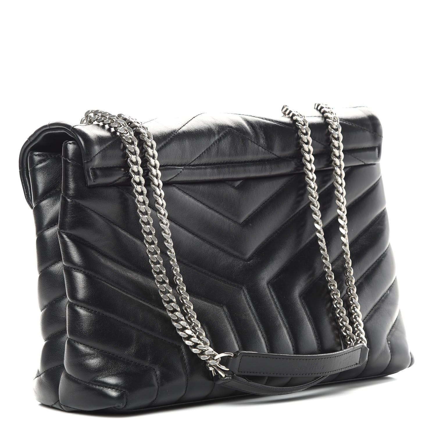 Saint Laurent Calfskin Y Quilted Monogram Medium Loulou Chain Satchel Black 3 of 20