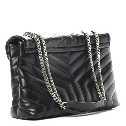Saint Laurent Calfskin Y Quilted Monogram Medium Loulou Chain Satchel Black 3 of 20