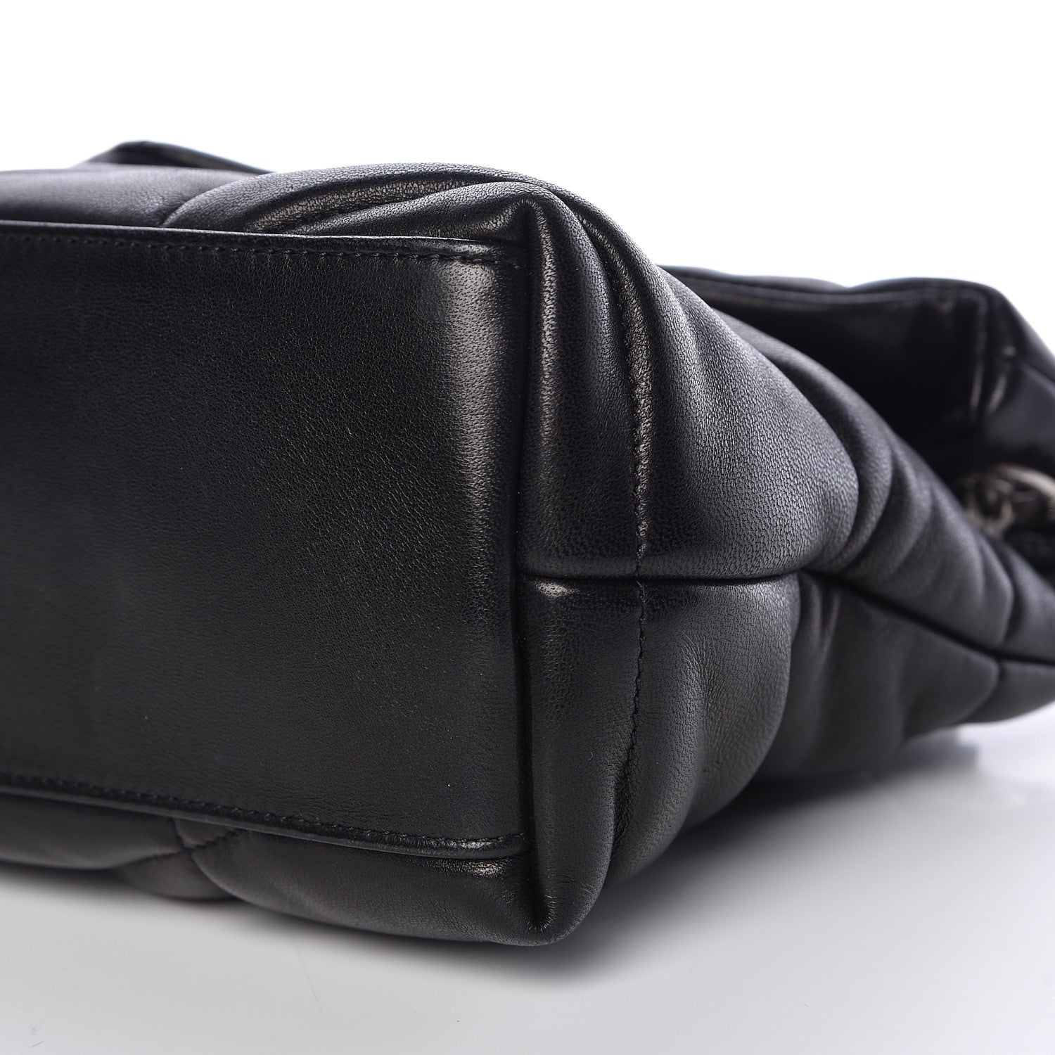 Saint Laurent Lambskin Quilted Small Loulou Puffer Monogram Chain Satchel Black 11 of 15