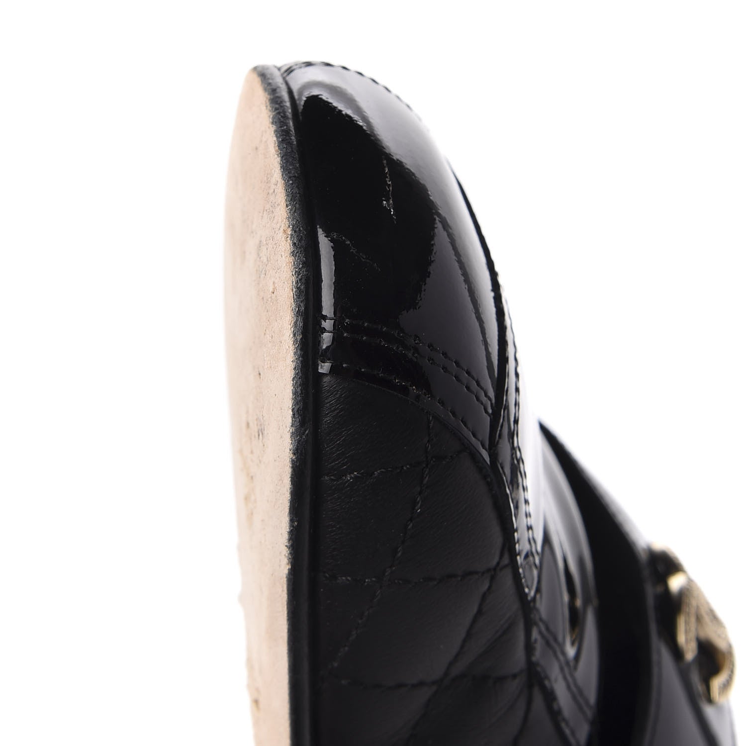 Chanel Patent Calfskin Quilted Womens CC Loafers 40 Black 15 of 15