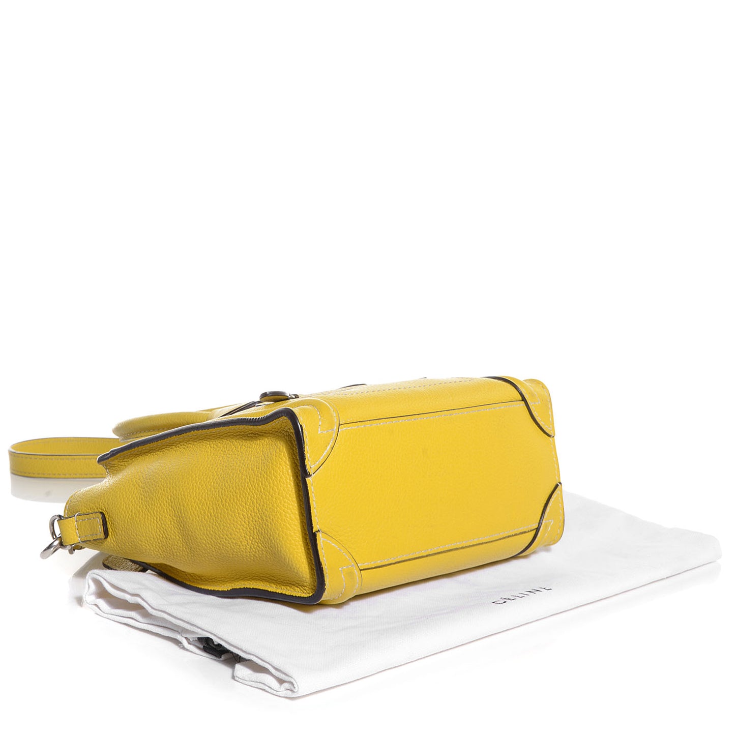 Drummed Calfskin Nano Luggage Citron