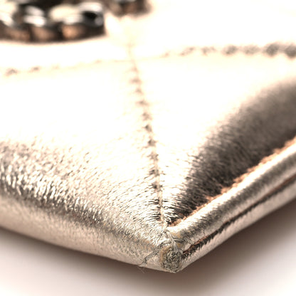 Chanel Metallic Lambskin Quilted Chanel 19 Card Holder Gold 11 of 11