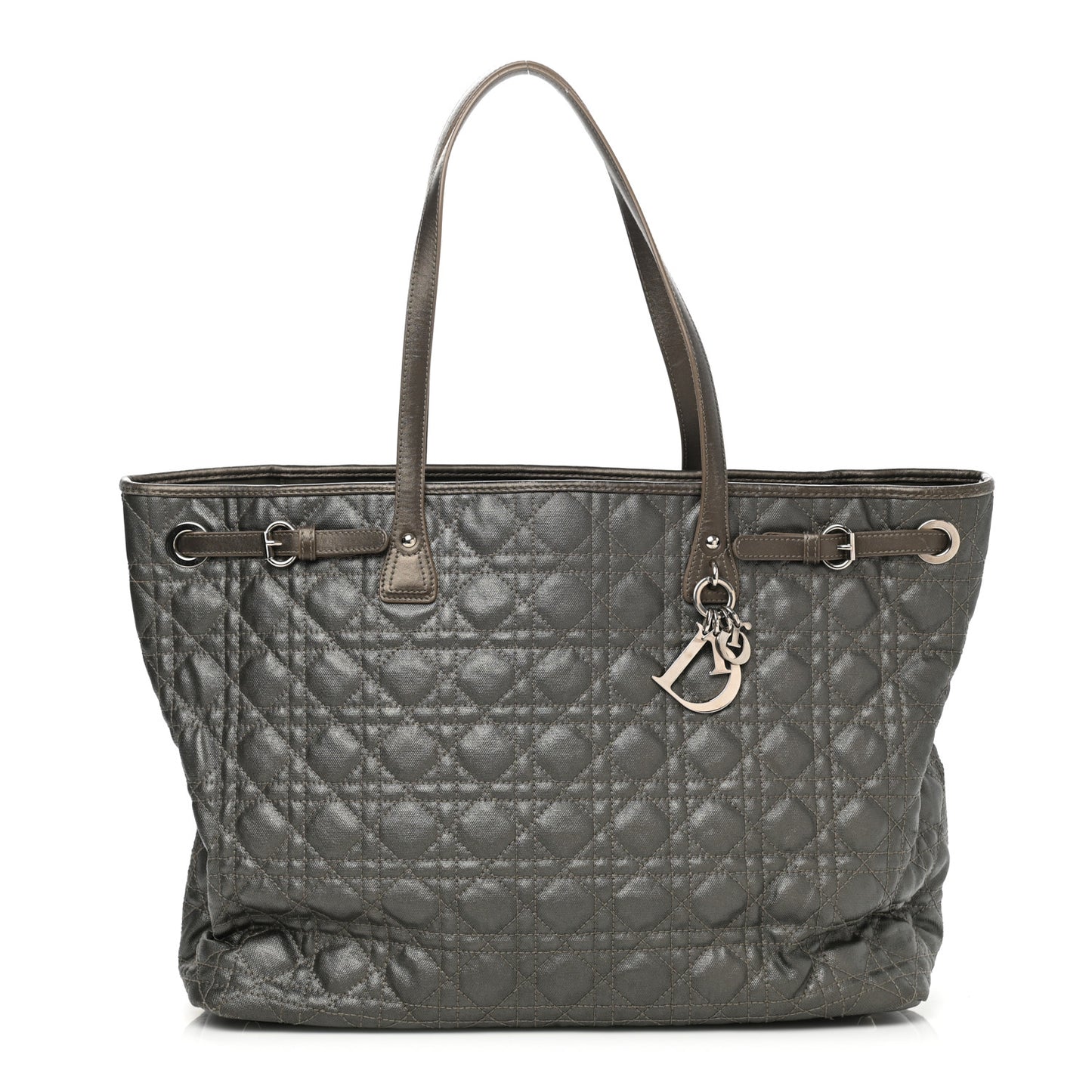 Coated Canvas Cannage Large Panarea Tote Grey