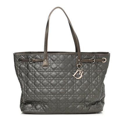 Christian Dior Coated Canvas Cannage Large Panarea Tote Grey 1 of 19
