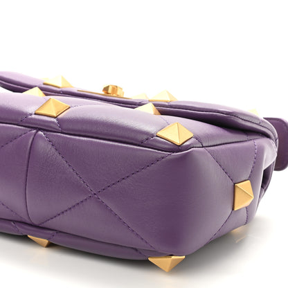 Valentino Garavani Nappa Large Roman Stud Shoulder Bag Indian Violet 8 of 8