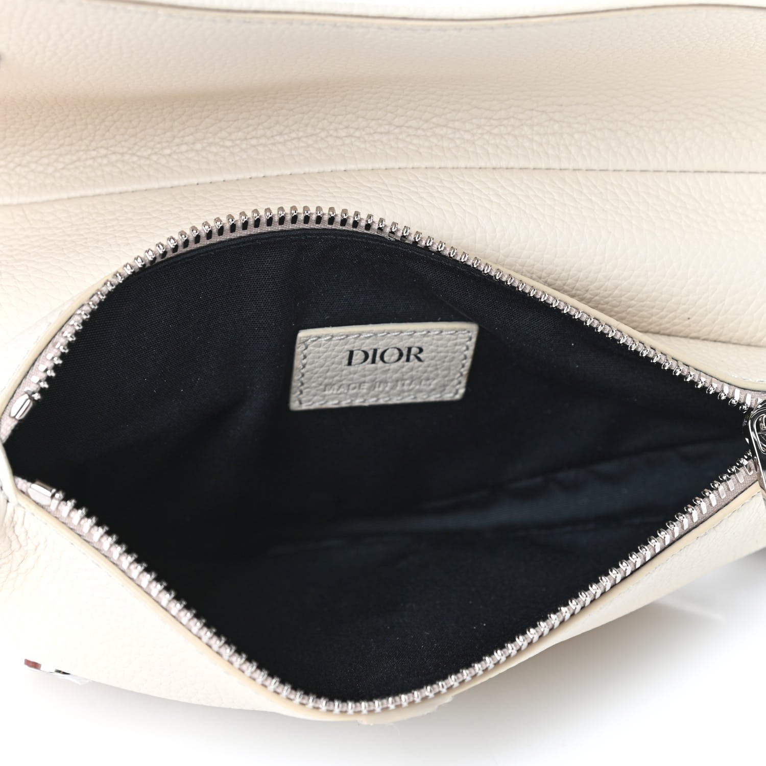 Christian Dior Grained Calfskin Mens Mini Saddle Bag Latte 4 of 4