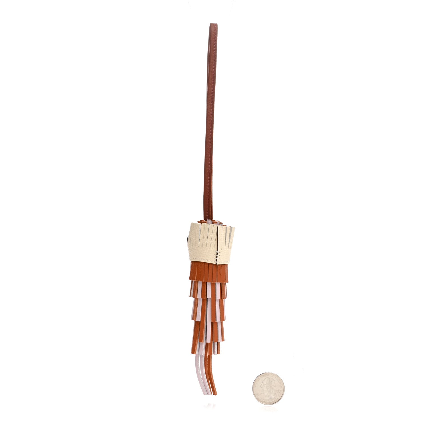 Hermes Milo Lambskin Epsom Chouette Bag Charm Gold Pain D'epice Black Nata White 2 of 4