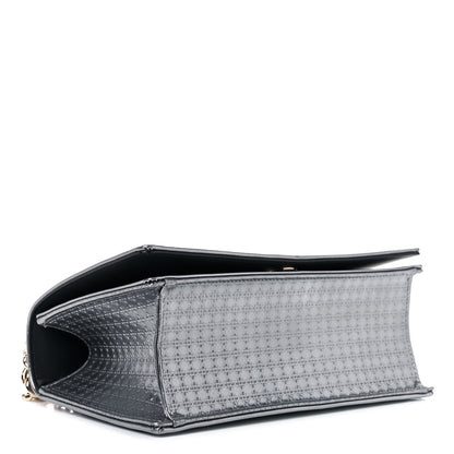 Christian Dior Metallic Patent Micro-Cannage Small Diorama Flap Bag Silver 4 of 12