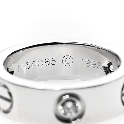 Cartier 18K White Gold 3 Diamond 5.5mm LOVE Ring 47 4.25 3 of 4
