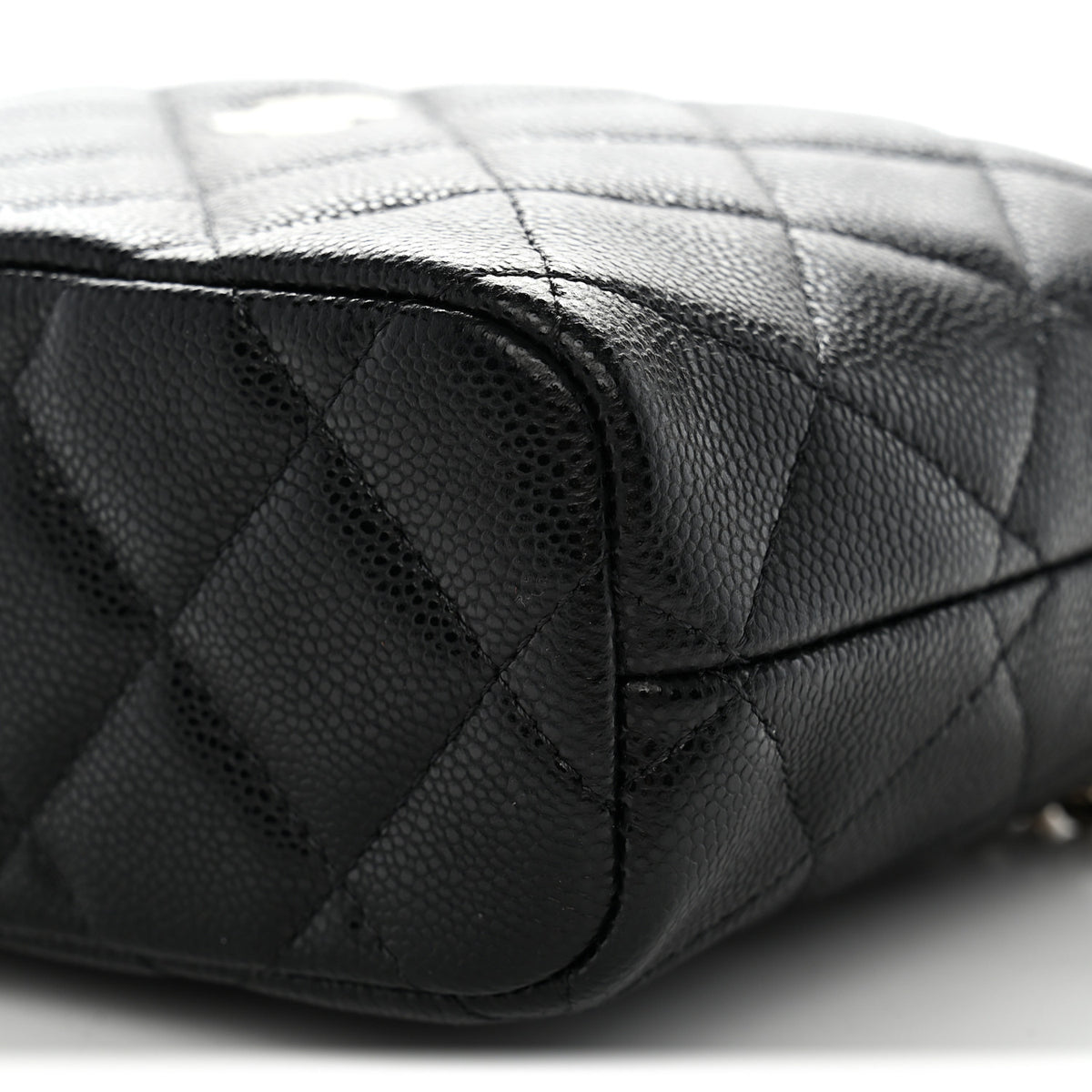 Caviar Quilted Hobo Clutch With Chain  Black