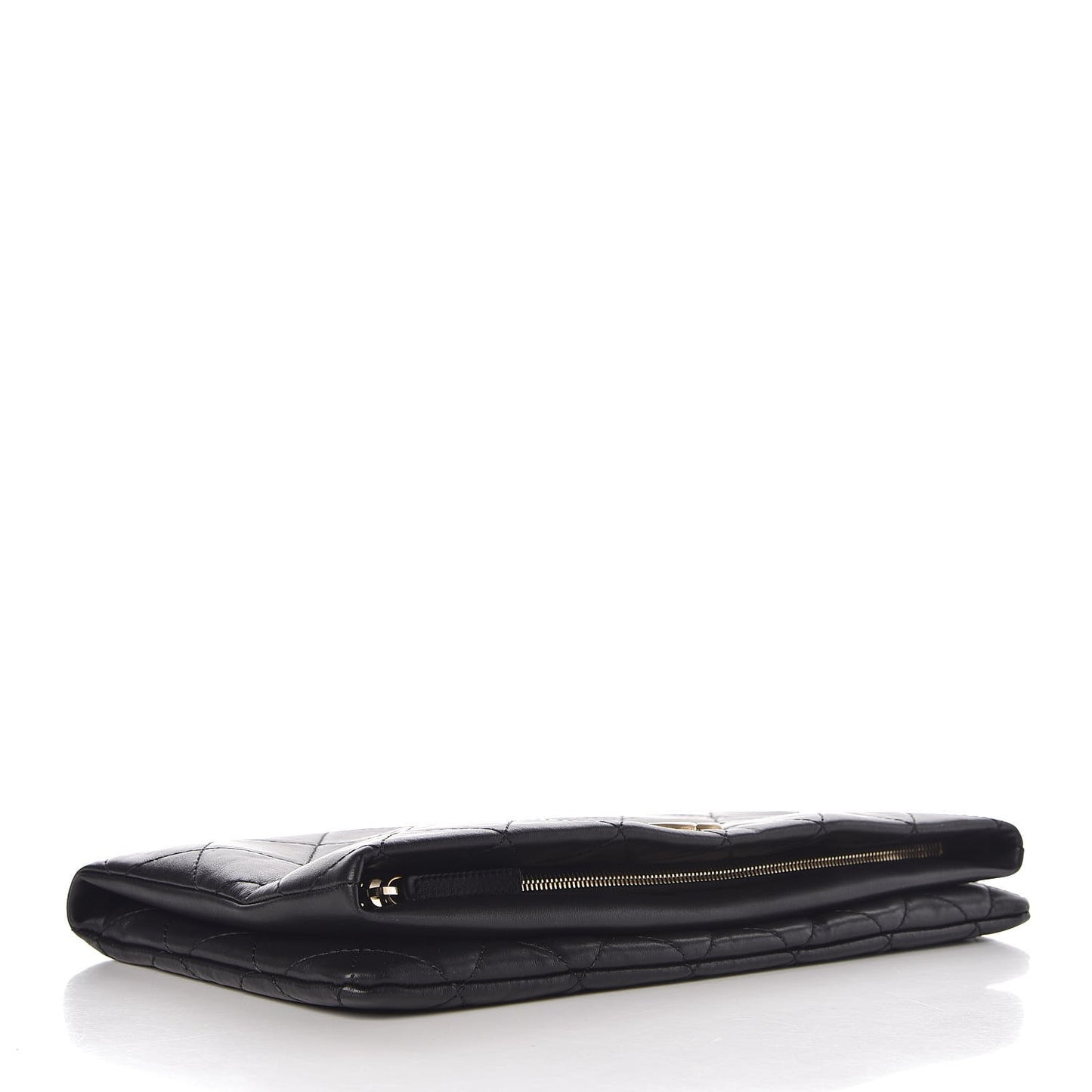 Calfskin Quilted CC Clutch Black