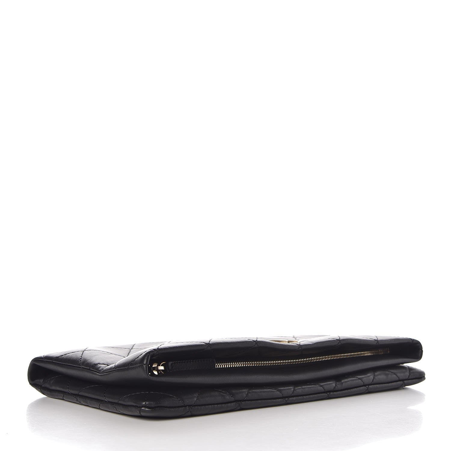 Chanel Calfskin Quilted CC Clutch Black 4 of 9