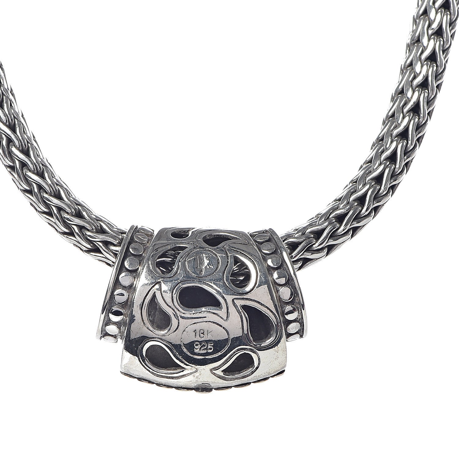 John Hardy Sterling Silver 18K Yellow Gold Dot Slide Pendant Necklace 5 of 6