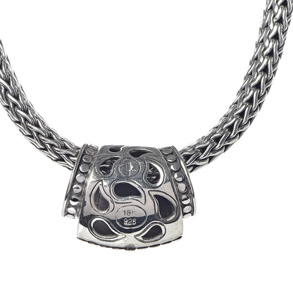 John Hardy Sterling Silver 18K Yellow Gold Dot Slide Pendant Necklace 5 of 6