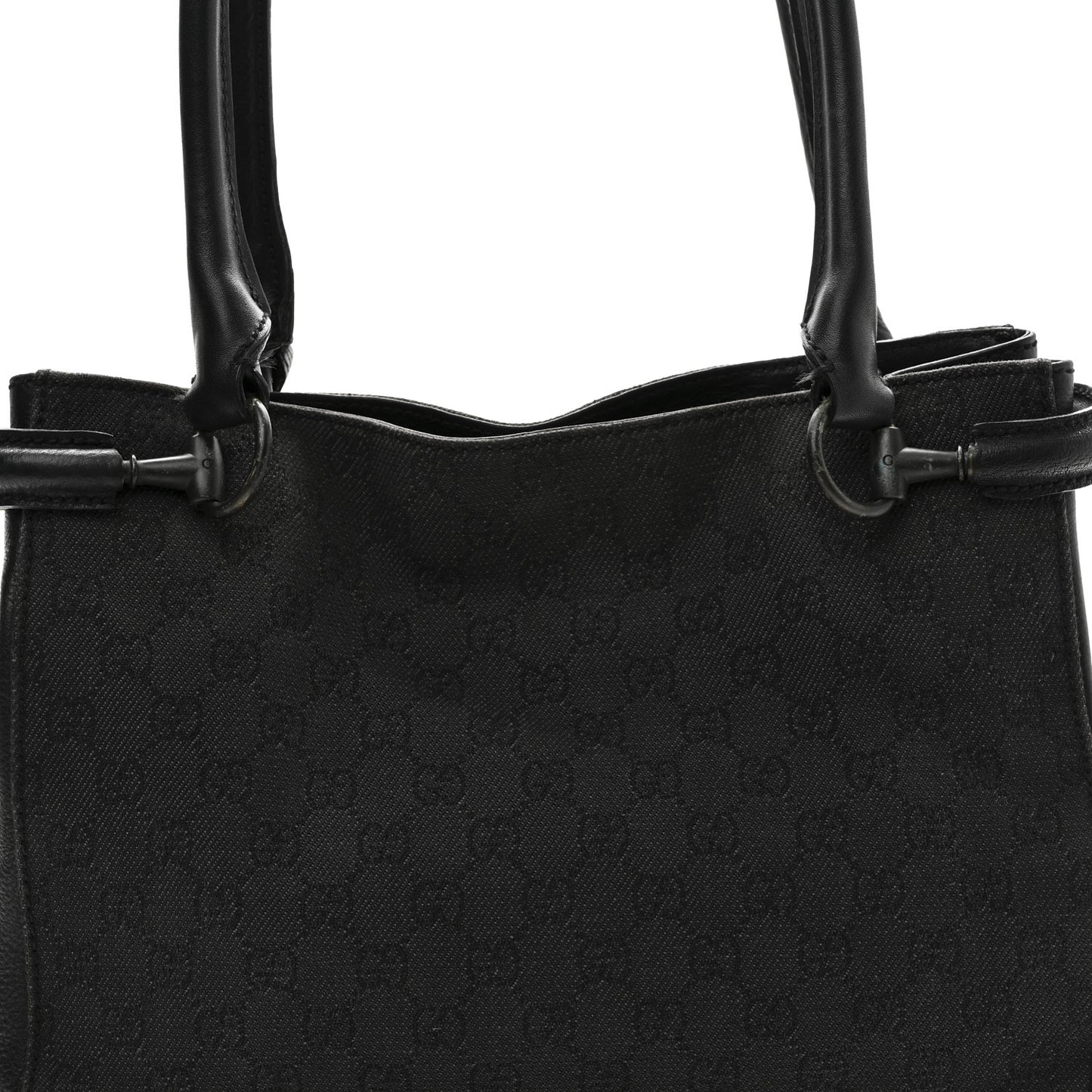 Monogram Denim GG Shoulder Bag Black