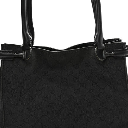Gucci Monogram Denim GG Shoulder Bag Black 8 of 12