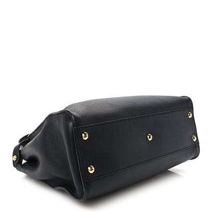 Fendi Vitello Seta Shiny Nappa Medium Peekaboo Iconic Satchel Black 4 of 12
