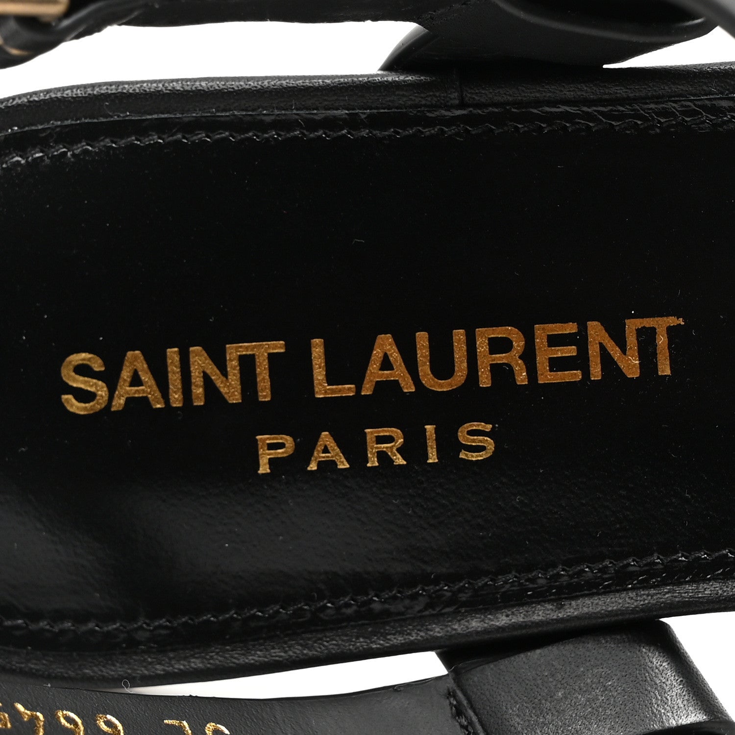Saint Laurent Calfskin Cassandra Monogram Sandals 38 Black 8 of 10