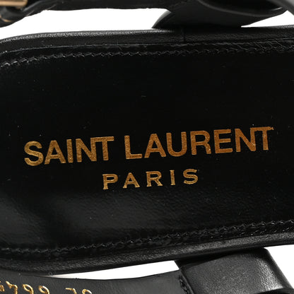 Saint Laurent Calfskin Cassandra Monogram Sandals 38 Black 8 of 10