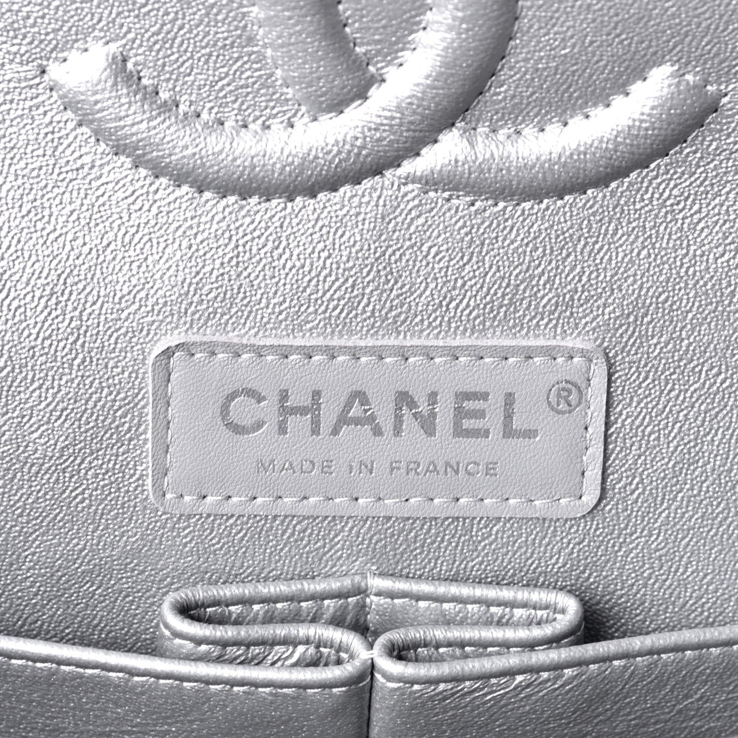Chanel Metallic Caviar Quilted Medium Double Flap Silver 6 of 9