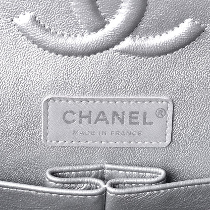 Chanel Metallic Caviar Quilted Medium Double Flap Silver 6 of 9