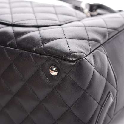 Chanel Calfskin Quilted Large Cambon Bowler Black 12 of 13