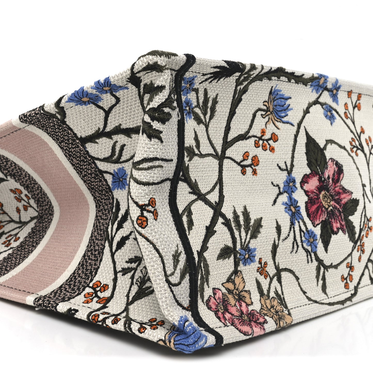 Canvas Embroidered Medium Rosa Mutabilis Book Tote Multicolor