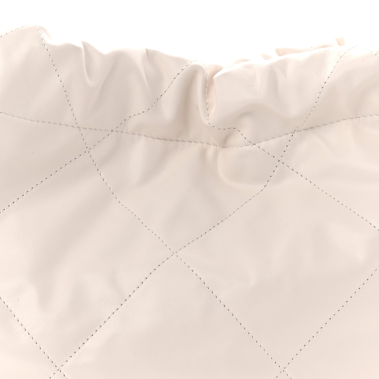 Shiny Calfskin Quilted Chanel 22 White