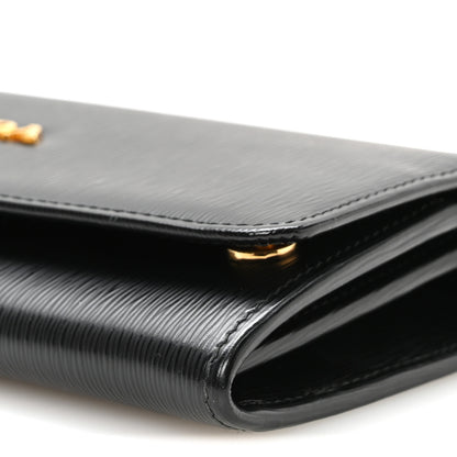 Prada Vitello Move Metal Oro Chain Wallet Black 10 of 11