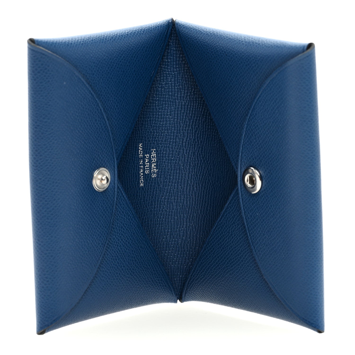 Hermes Madame Calfskin Calvi Card Case Deep Bleu 5 of 6
