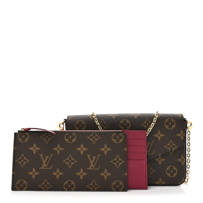 Louis Vuitton Monogram Pochette Felicie Chain Wallet Fuchsia 3 of 13